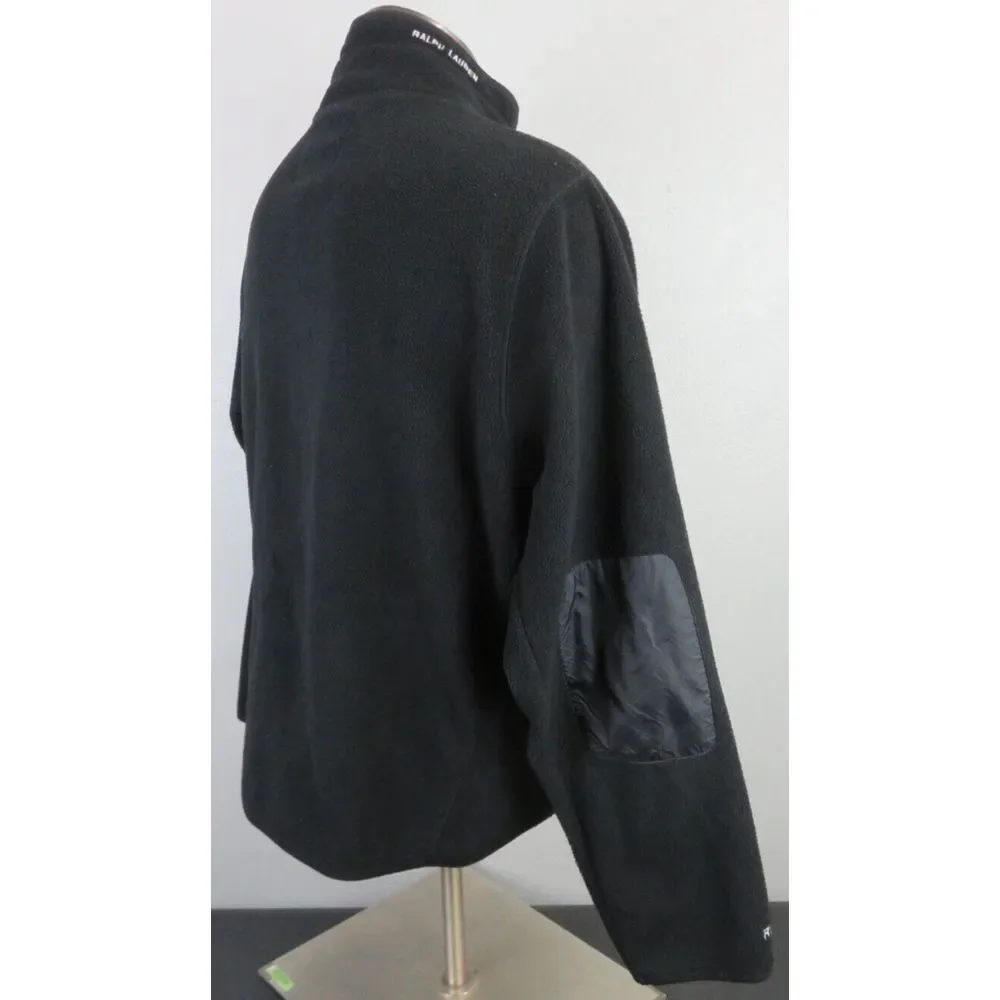 Vintage Polo Jeans Co Ralph Lauren Black Full Zip Jacket Fleece Size XL Y2K Norm
